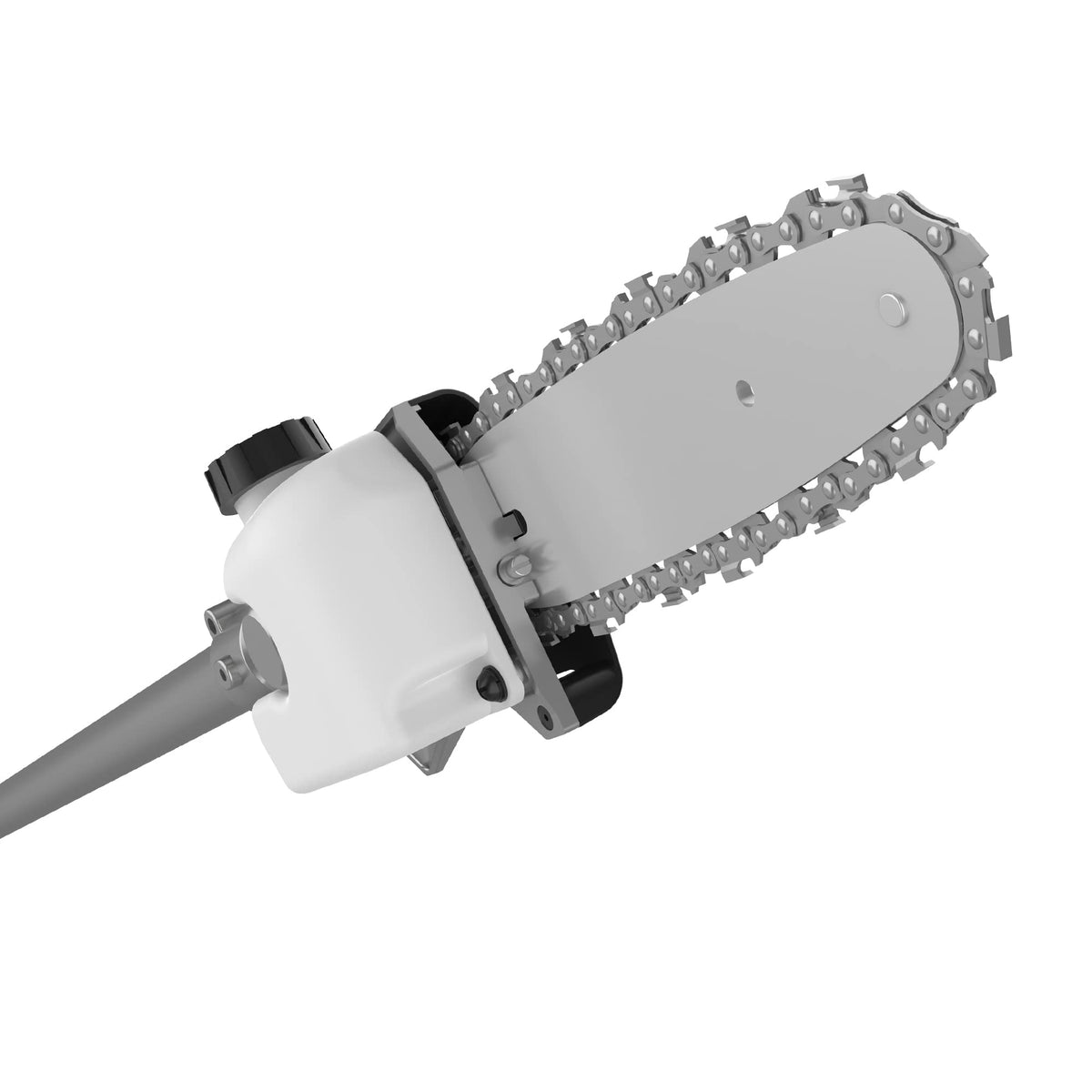 Wild Badger Power Sunseeker front view showing compact pole saw attachment and benefits