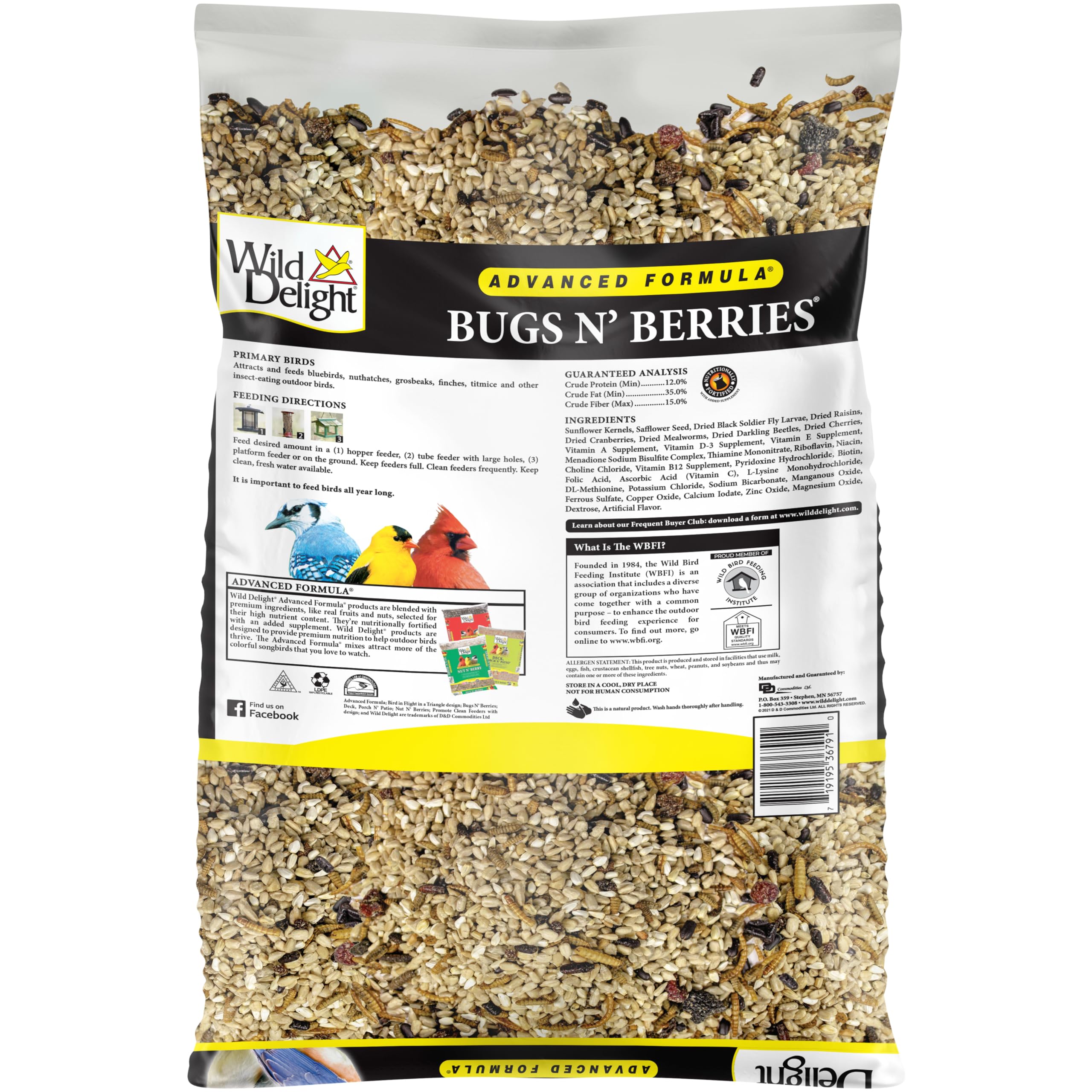 Wild Delight detailed shot of dried mealworms and larvae emphasizing protein benefit