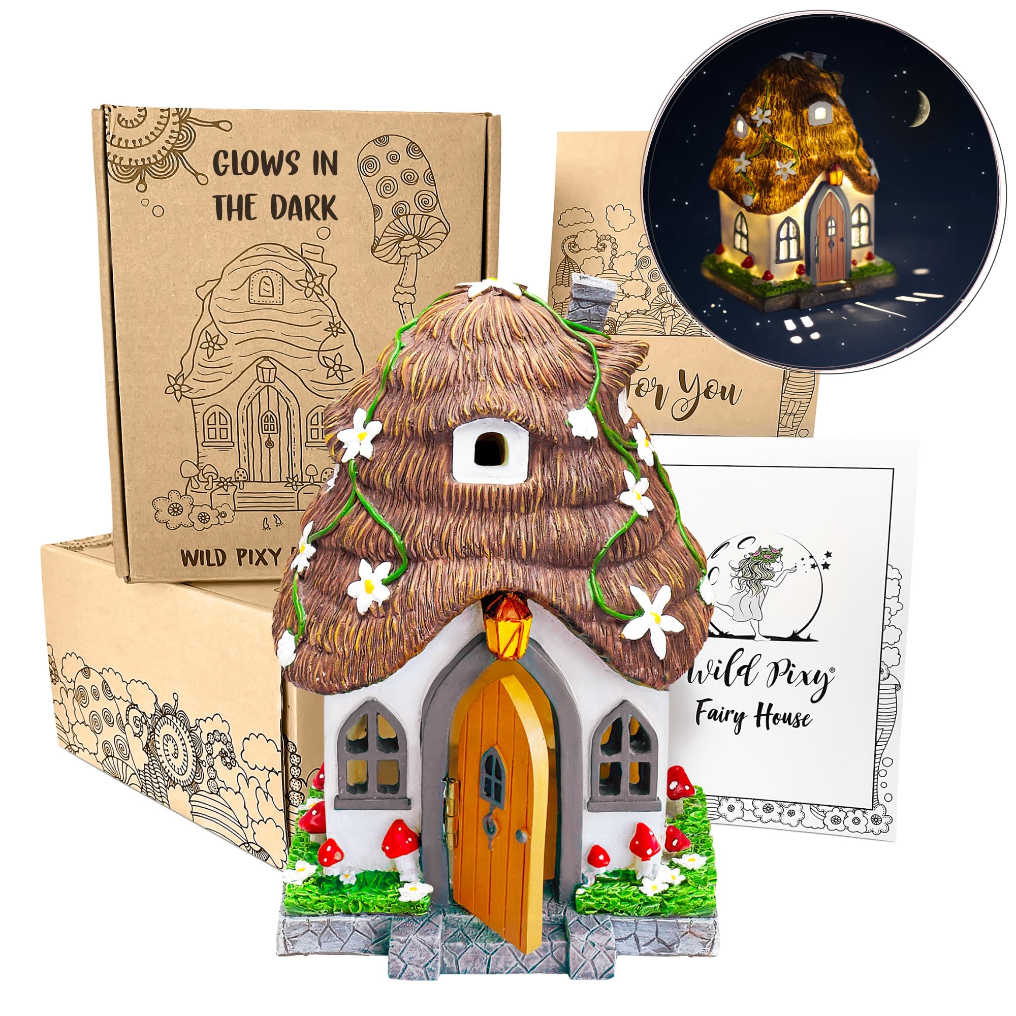 WILD PIXY front view showing cottage and charming design for magical decor
