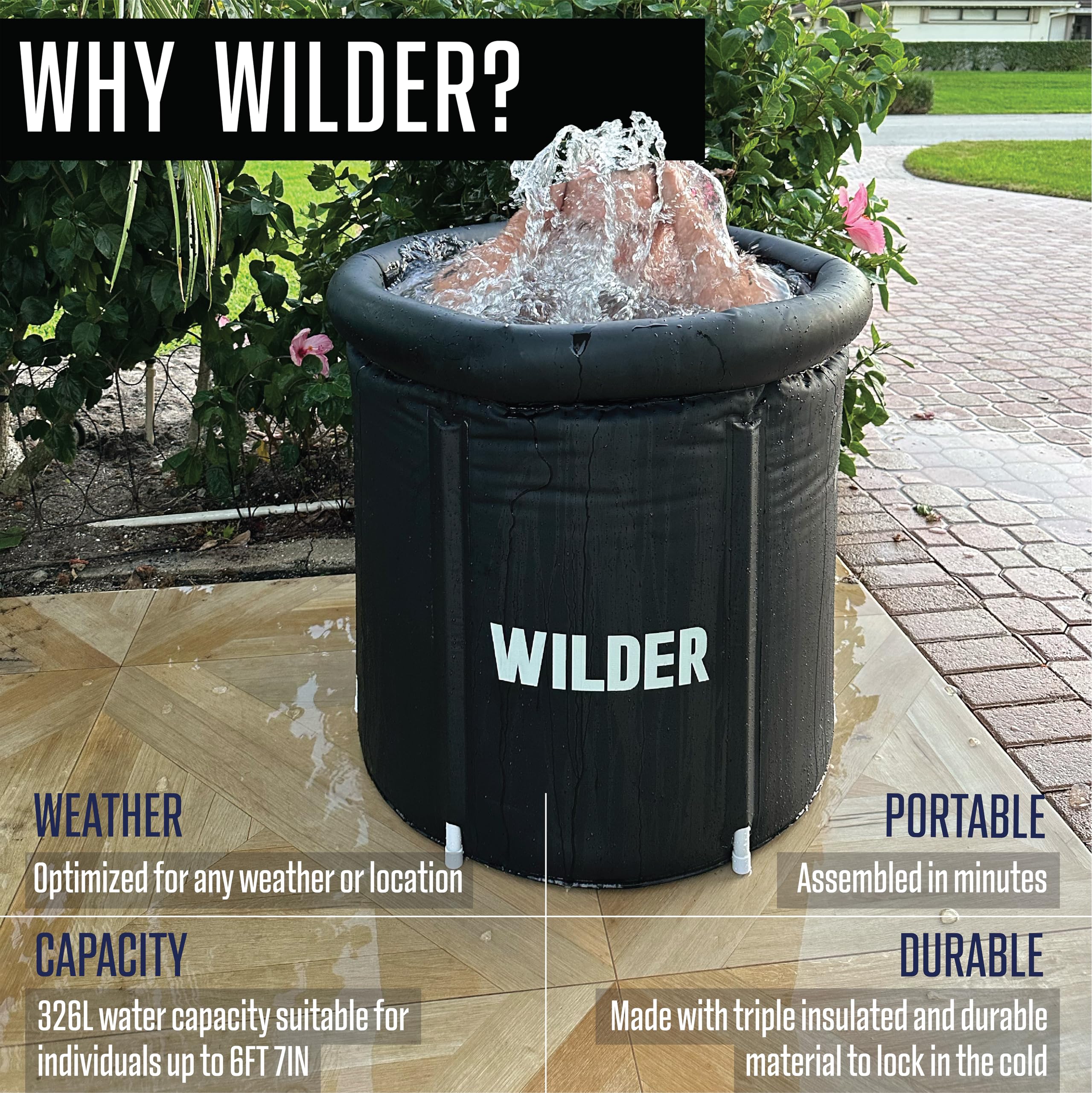Wilder XL assembled outdoors on patio indicating portability and versatile placement