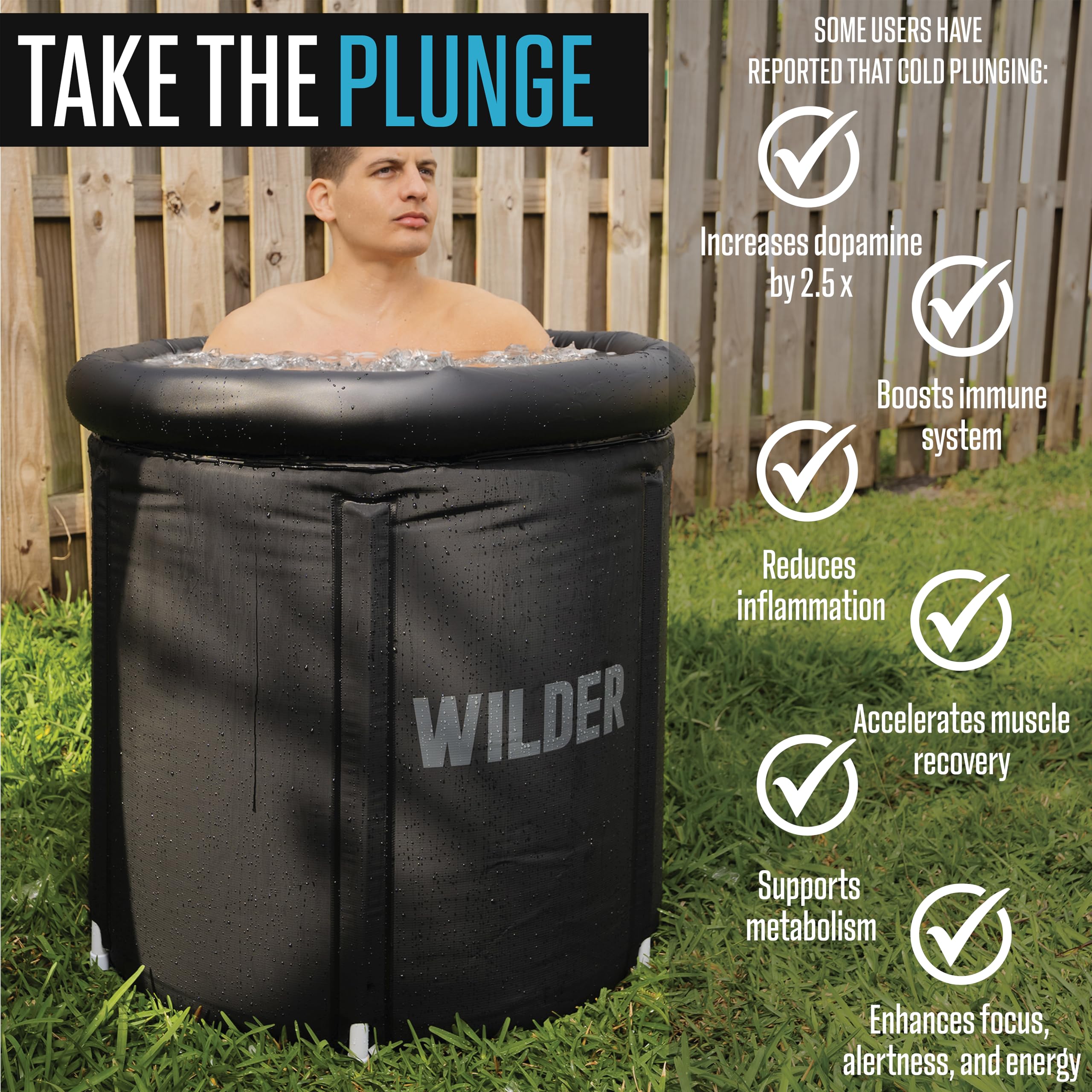Wilder XL drain and faucet detail for fast emptying and simple maintenance