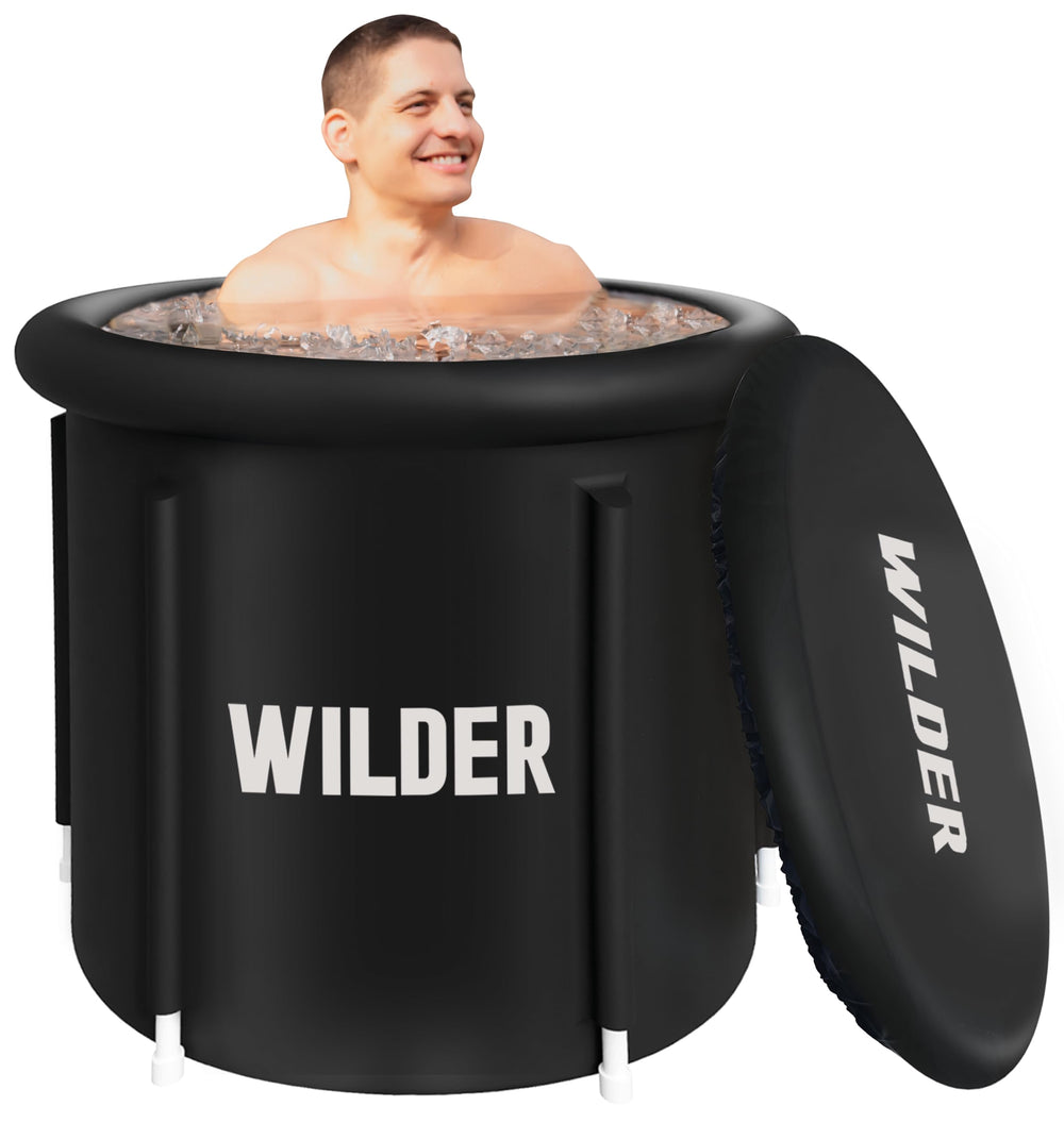 Wilder XL front view showing tub shape and protective lid for convenient storage