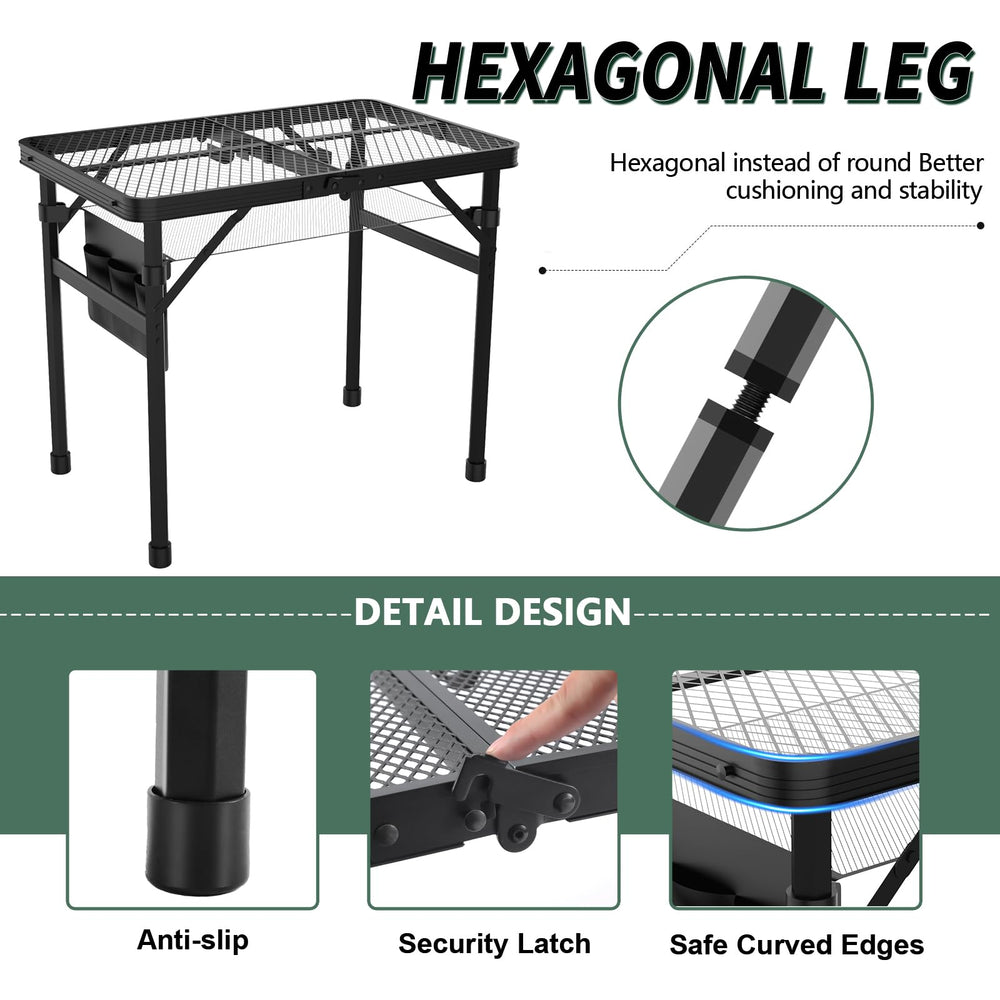 WildFinder adjustable leg detail showing locking mechanism and stability