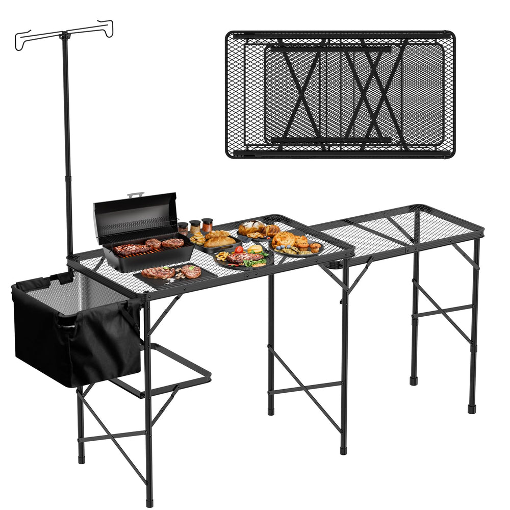 WildFinder front view showing tabletop and organized cooking surface benefit convenience