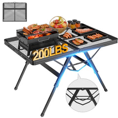 WildFinder front view folded table showing compact portability and easy storage benefit
