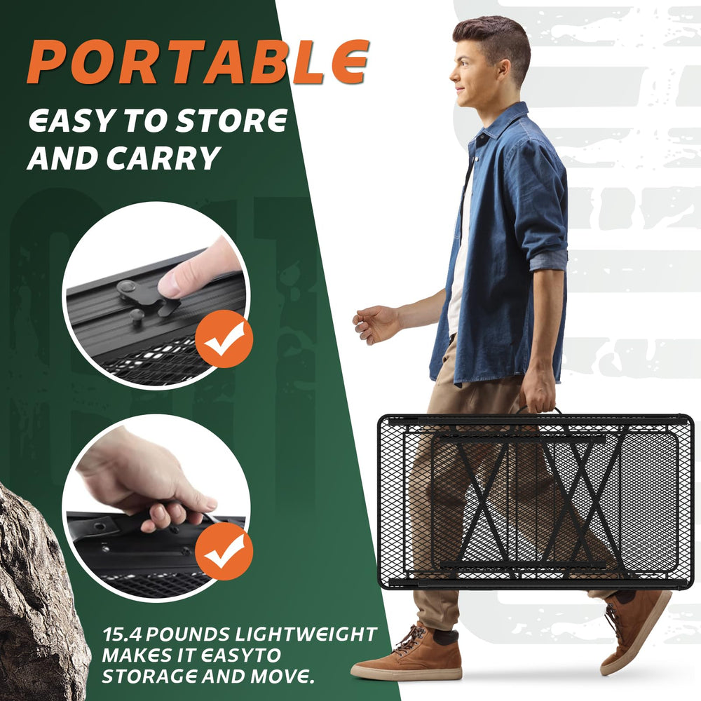WildFinder adjustable legs detail showing stable height customization benefit