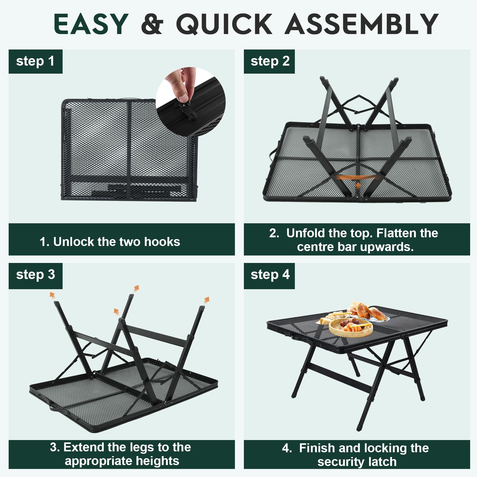 WildFinder table at campsite illustrating durable outdoor convenience for meals