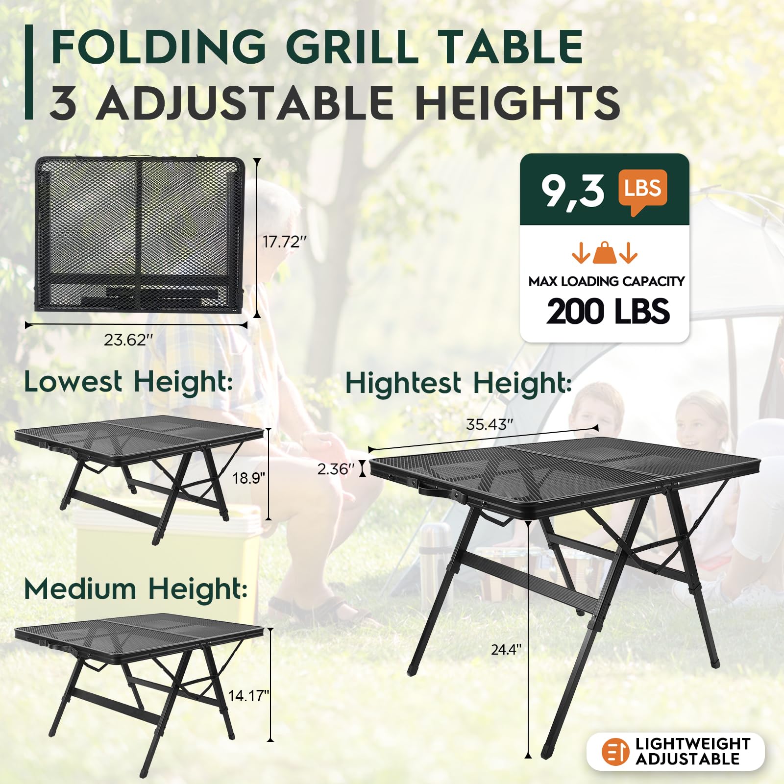 WildFinder close-up of metal mesh top highlighting heat resistance for cooking