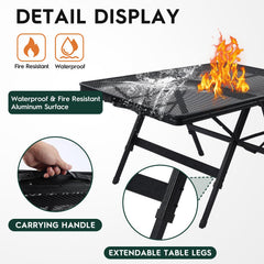 WildFinder table in use beside grill offering a steady prep surface outdoors