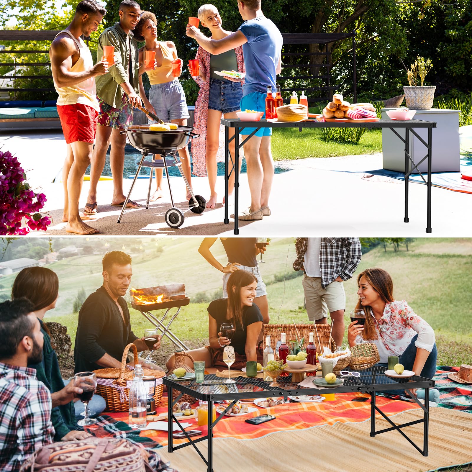 WildFinder tabletop with grill setup durable waterproof surface
