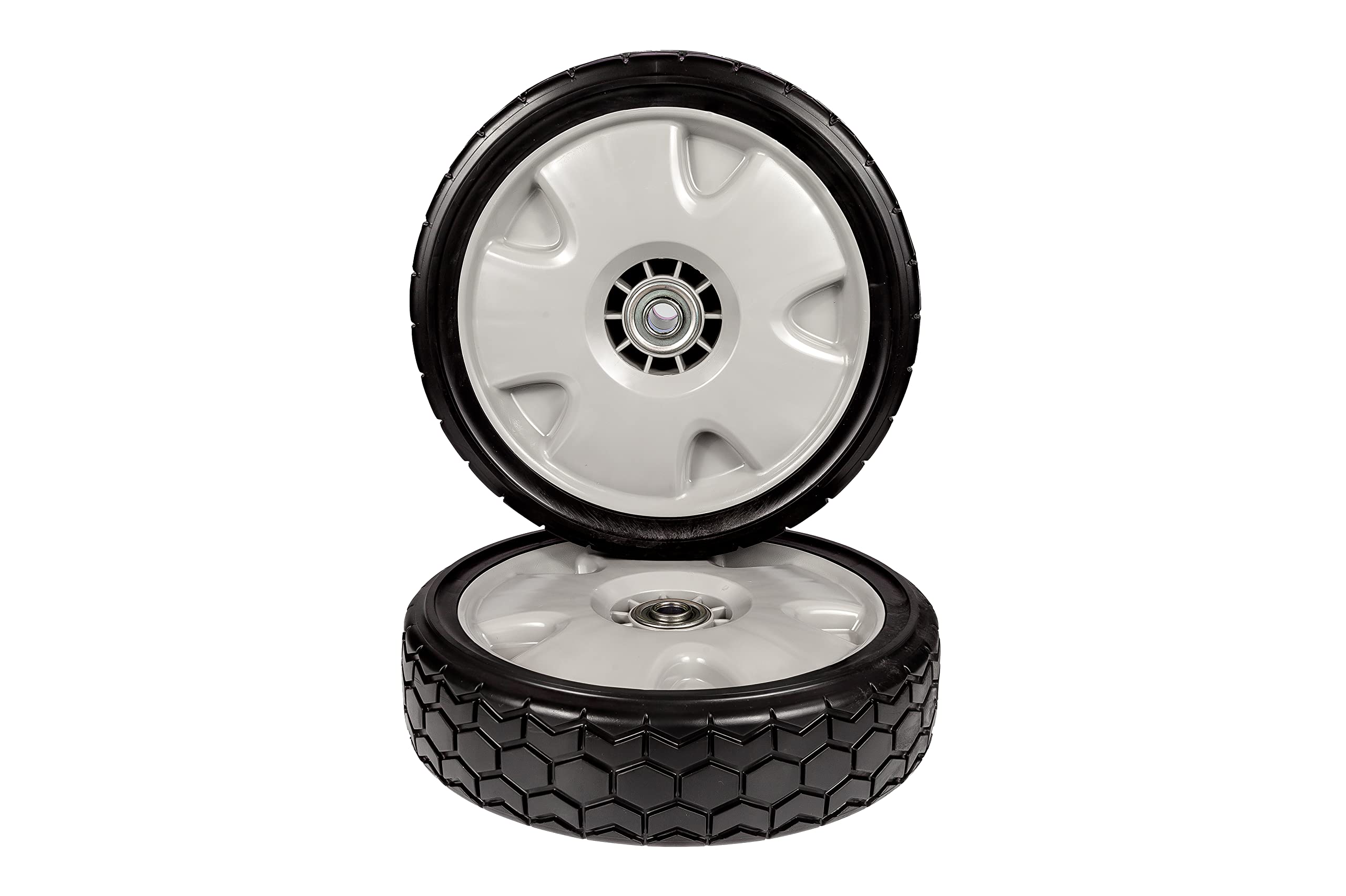 WILDFLOWER Tools hub detail showing axle bore, precise fit benefit for Honda mowers