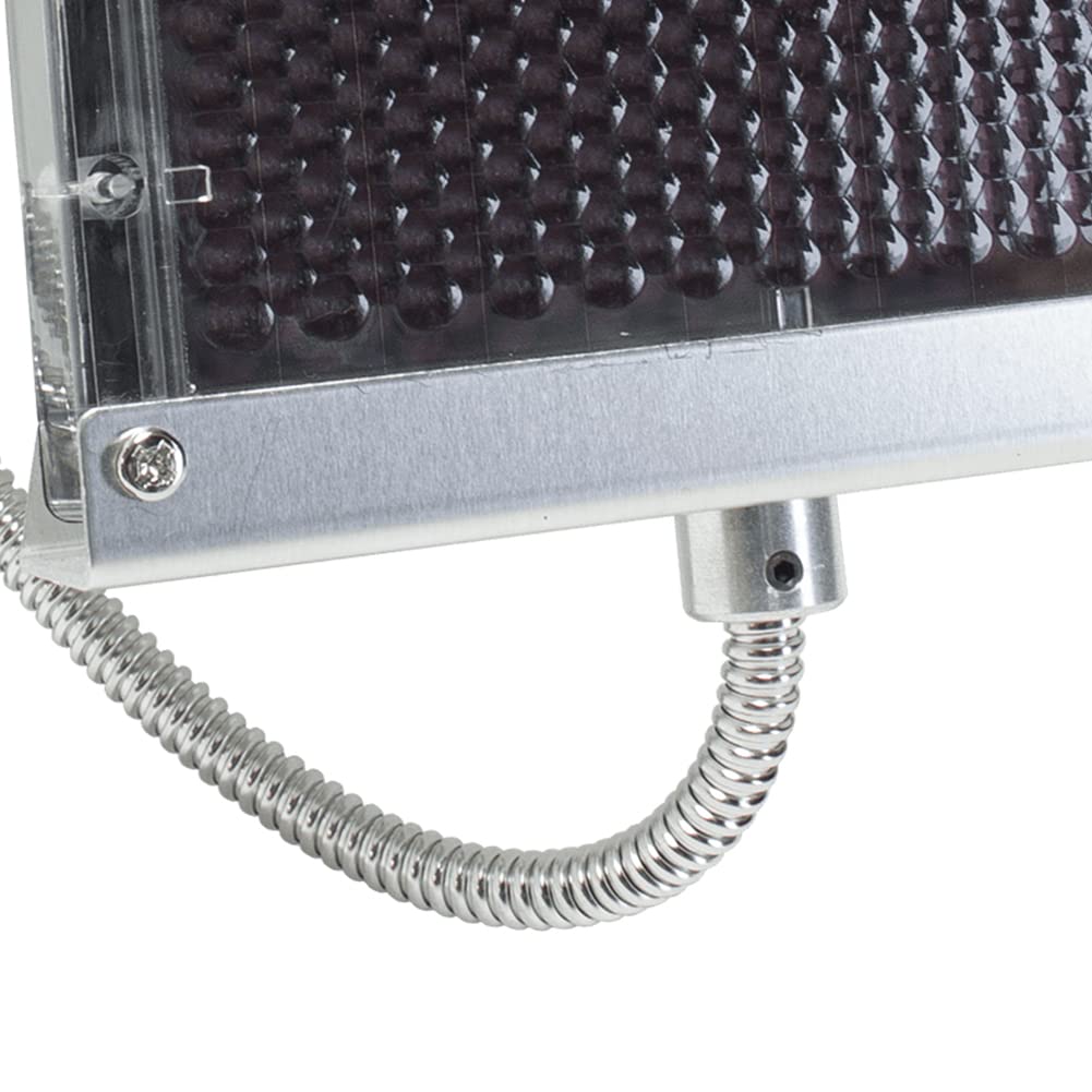 Wildgame Innovations bracket, steel flex-conduit and alligator clips showing secure connections