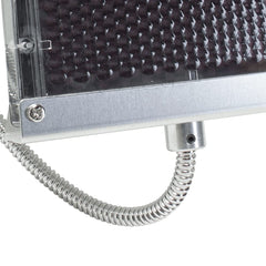 Wildgame Innovations bracket, steel flex-conduit and alligator clips showing secure connections