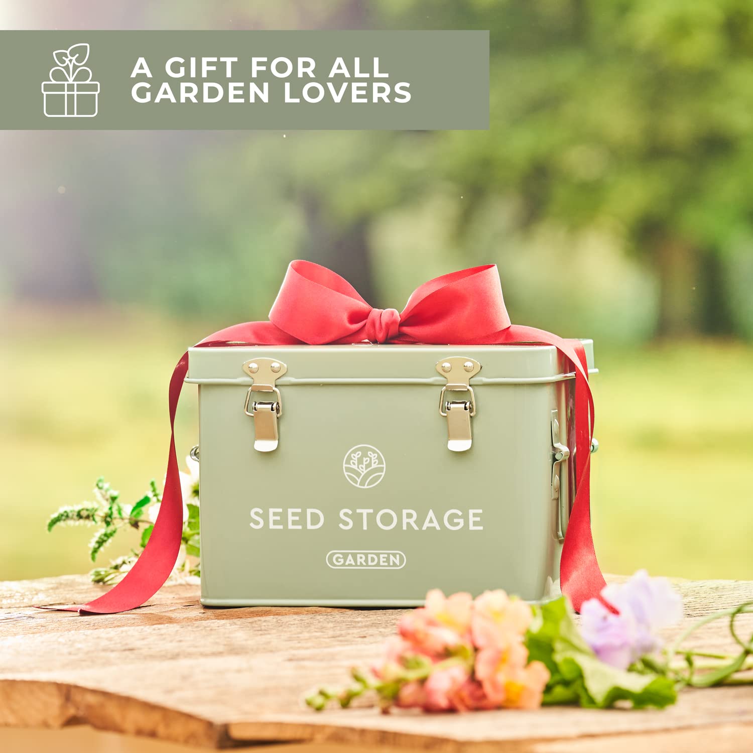 WILDGOOSE seed box open to reveal three compartments for neat sorting