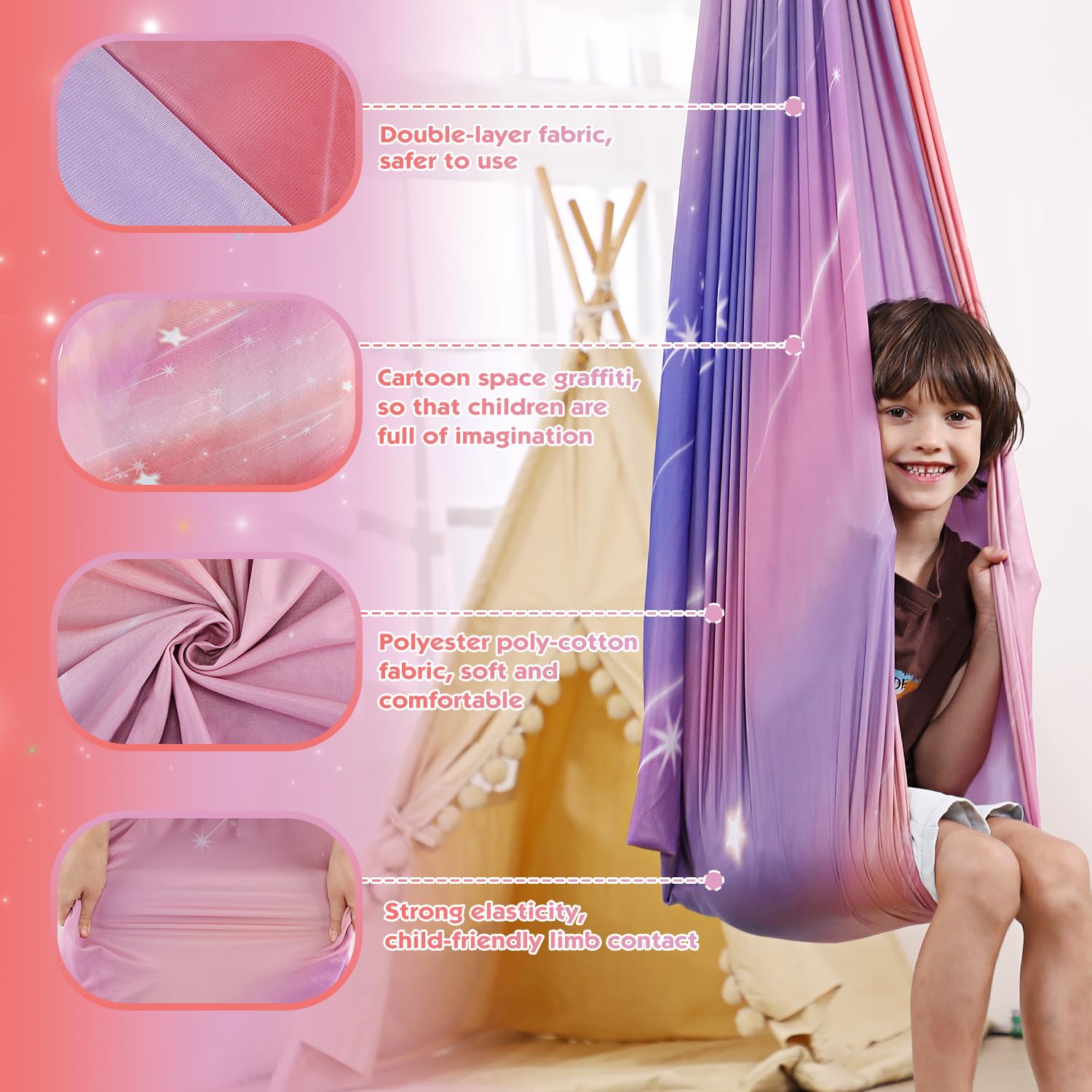 WILDKEN child lying cocooned to show calming, full-body pressure