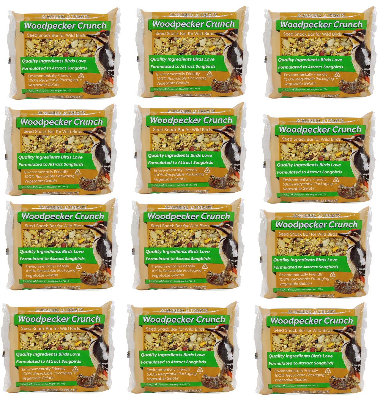 Wildlife Sciences front packaging showing 12-pack and recyclable label, convenient storage benefit