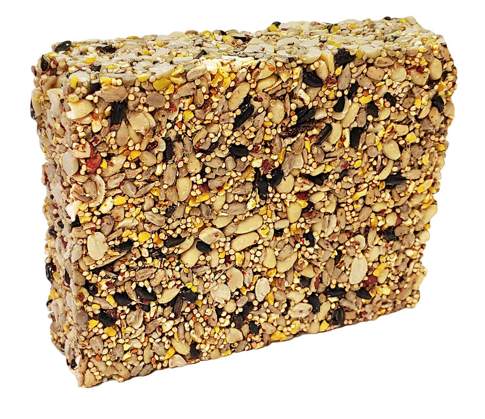 Wildlife Sciences close-up of seed bar texture, clear view of seeds and vegetable binder benefit