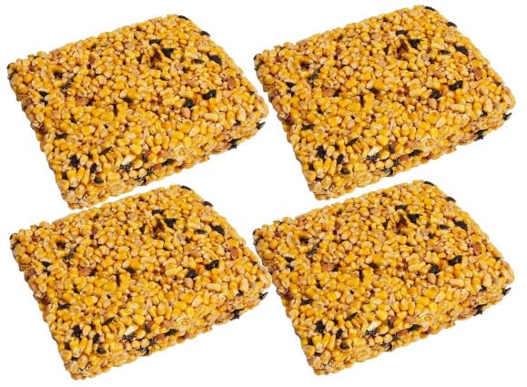 Wildlife Sciences front-packaging showing four large seed cakes, easy storage benefit