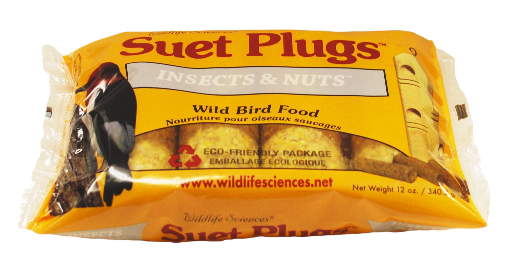 Wildlife Sciences close-up of plug texture with nuts and grains visible, highlights ingredient appeal