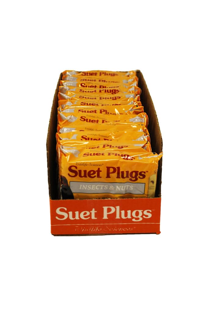 Wildlife Sciences front packaging showing 48 individually wrapped suet plugs, appeals to bird lovers