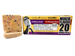 Wildlife Sciences close-up texture of suet cake highlighting nuts and grains for energy