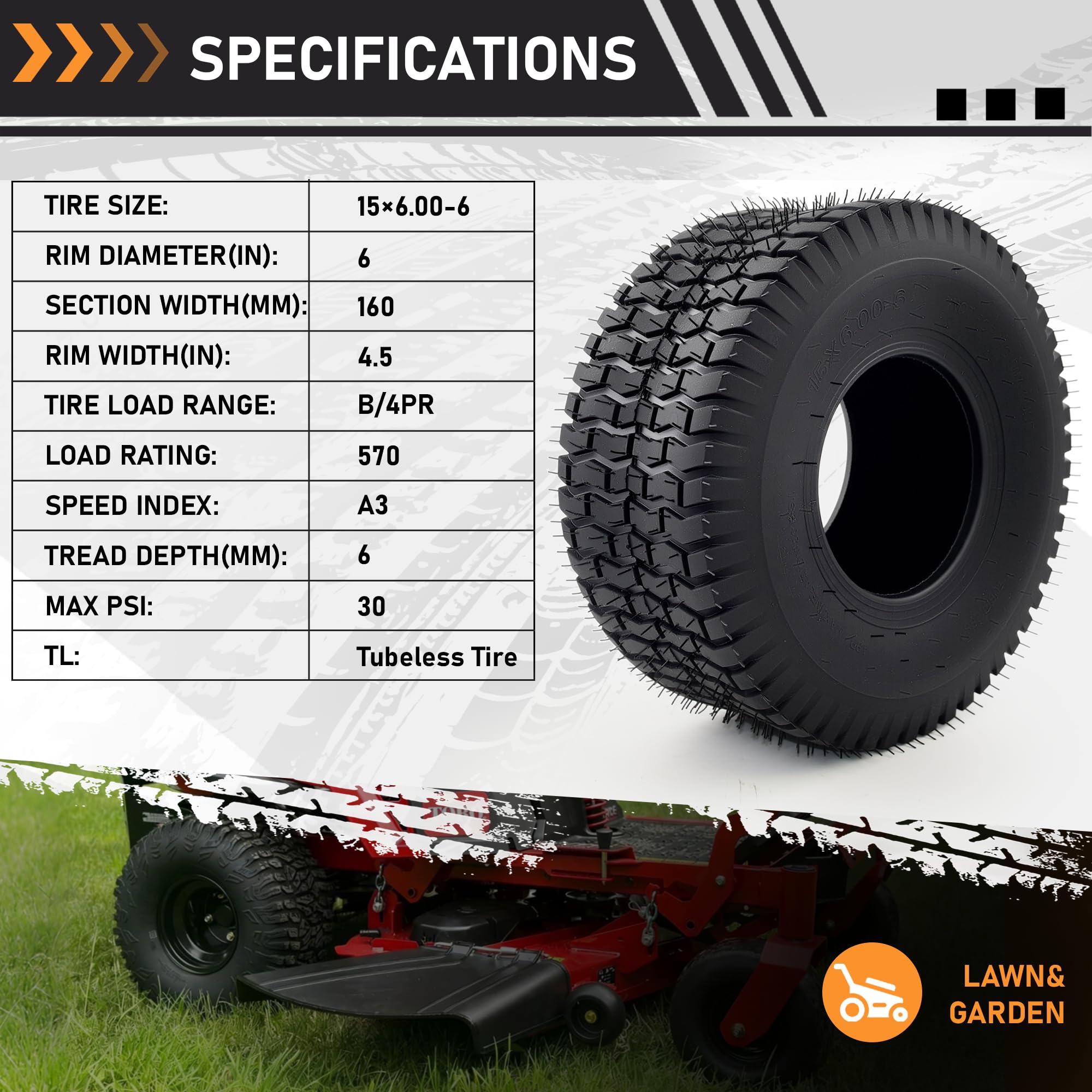 WILDSPUR close-up of chevron tread pattern offering turf-friendly traction