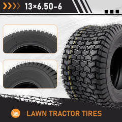 WILDSPUR tire mounted on riding mower illustrating easy fitment