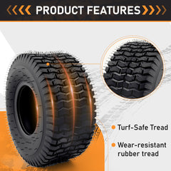 WILDSPUR tire mounted on a garden tractor demonstrating fit and stability