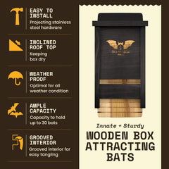 WildYard bat box mounted on pole illustrating easy installation and elevated safety
