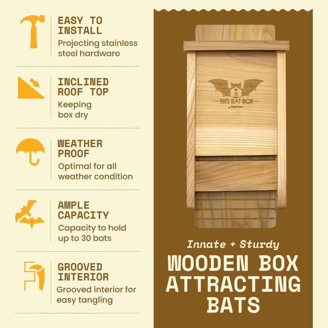 WildYard BIGBATBOX mounted on a post illustrating easy installation and stable roost benefits