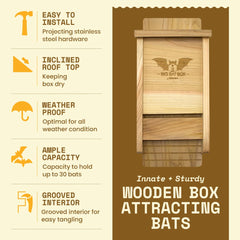 WildYard BIGBATBOX mounted on a post illustrating easy installation and stable roost benefits
