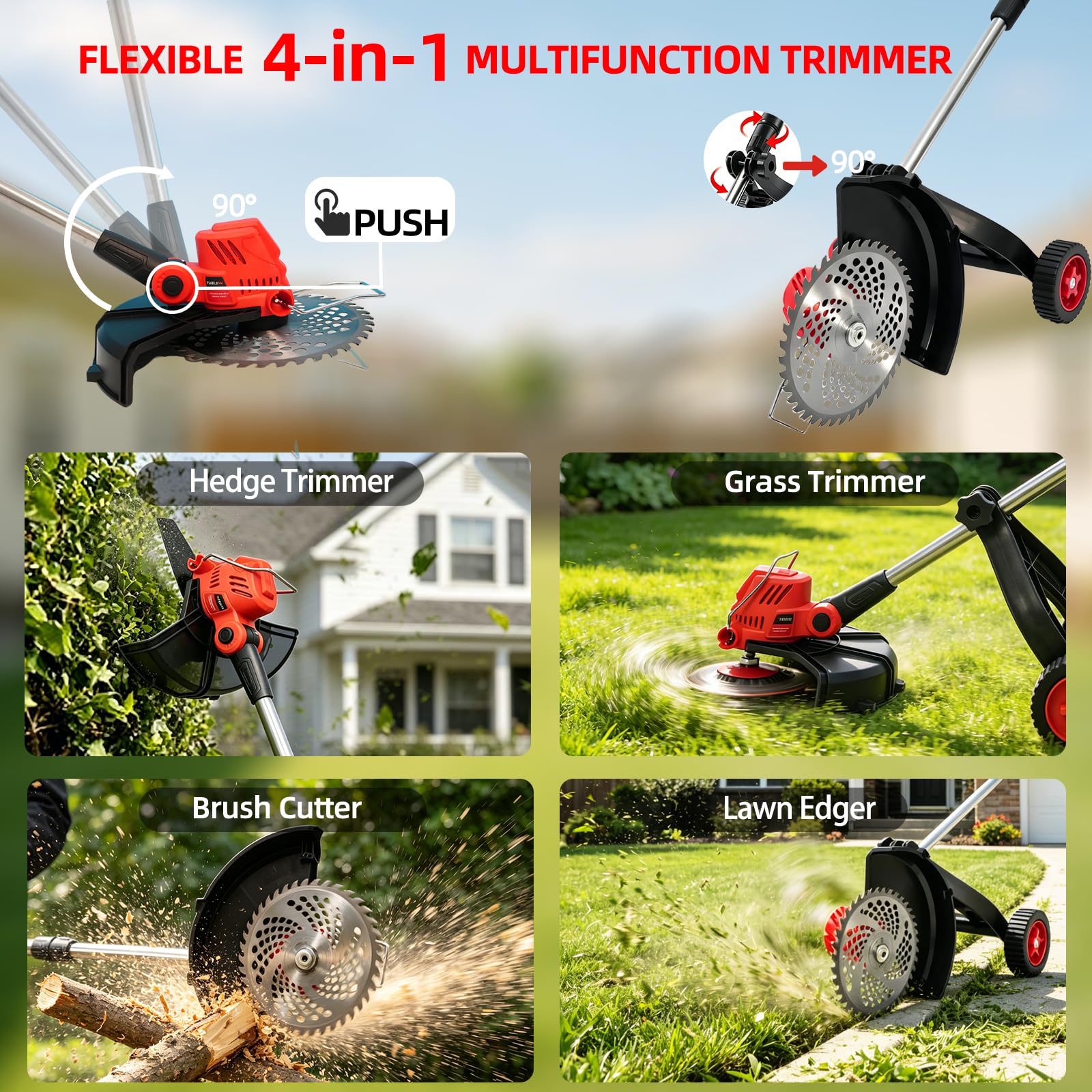 WILIBUT straight metal blade detail for dense weed pruning and robust performance benefit