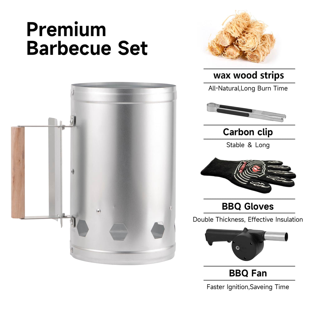 WILLBBQ chimney top and inner grate detail highlighting airflow design for faster coal ignition
