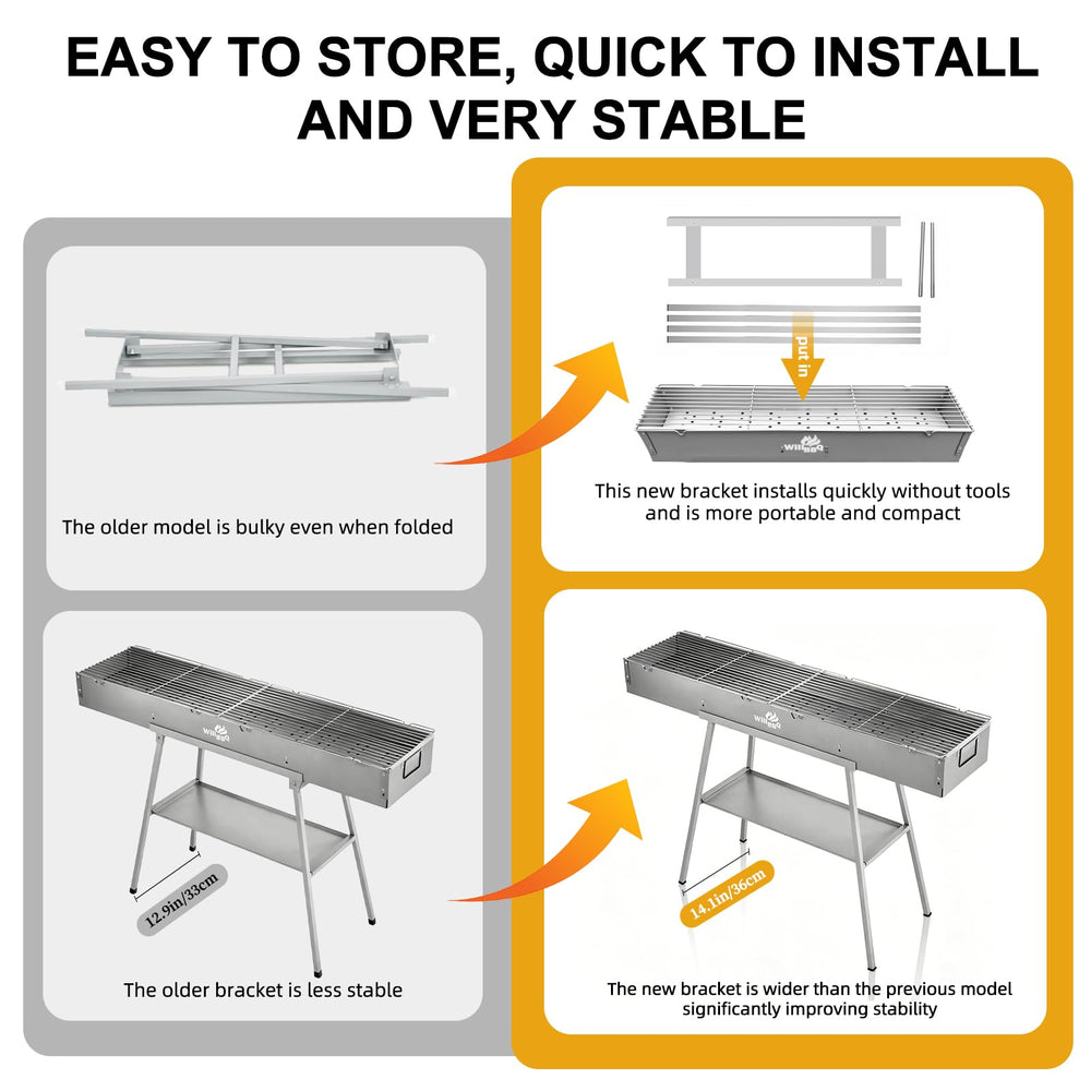 WILLBBQ dual air vents detail illustrating faster ignition control