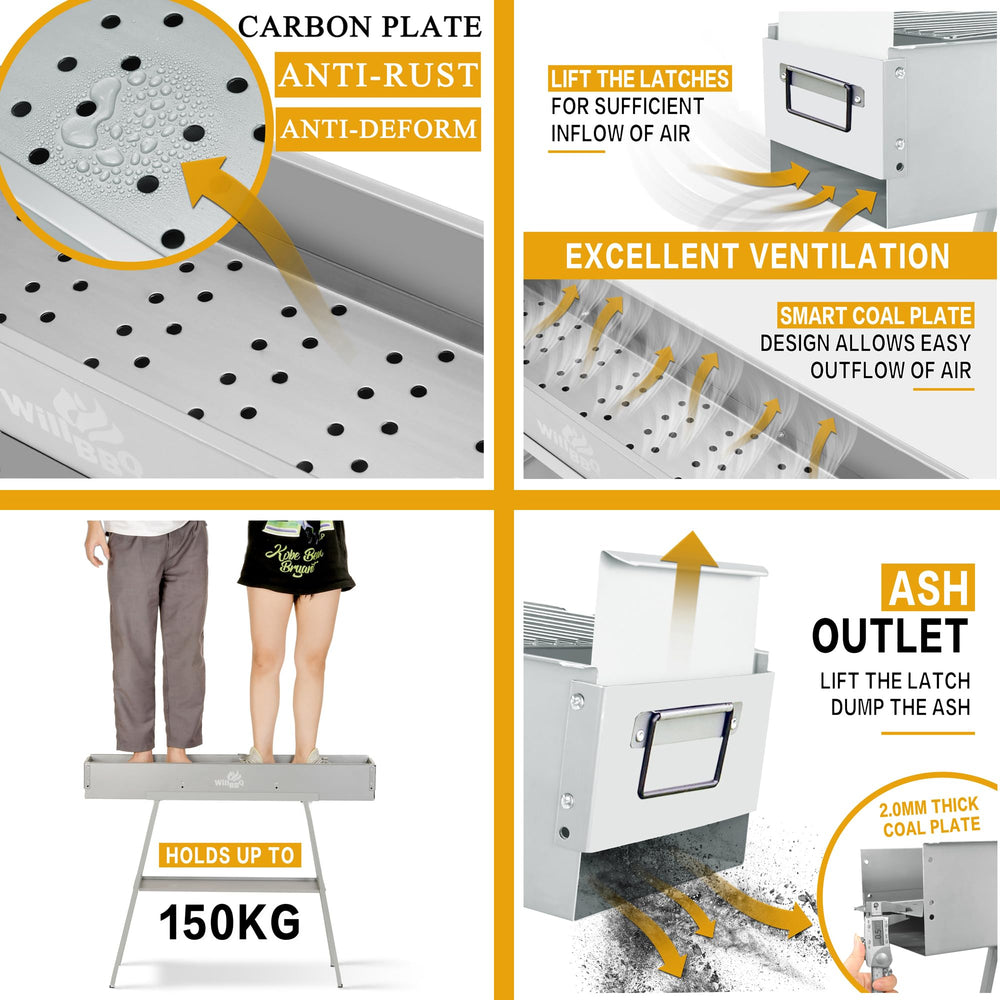 WILLBBQ folded for storage highlighting compactness and easy transport