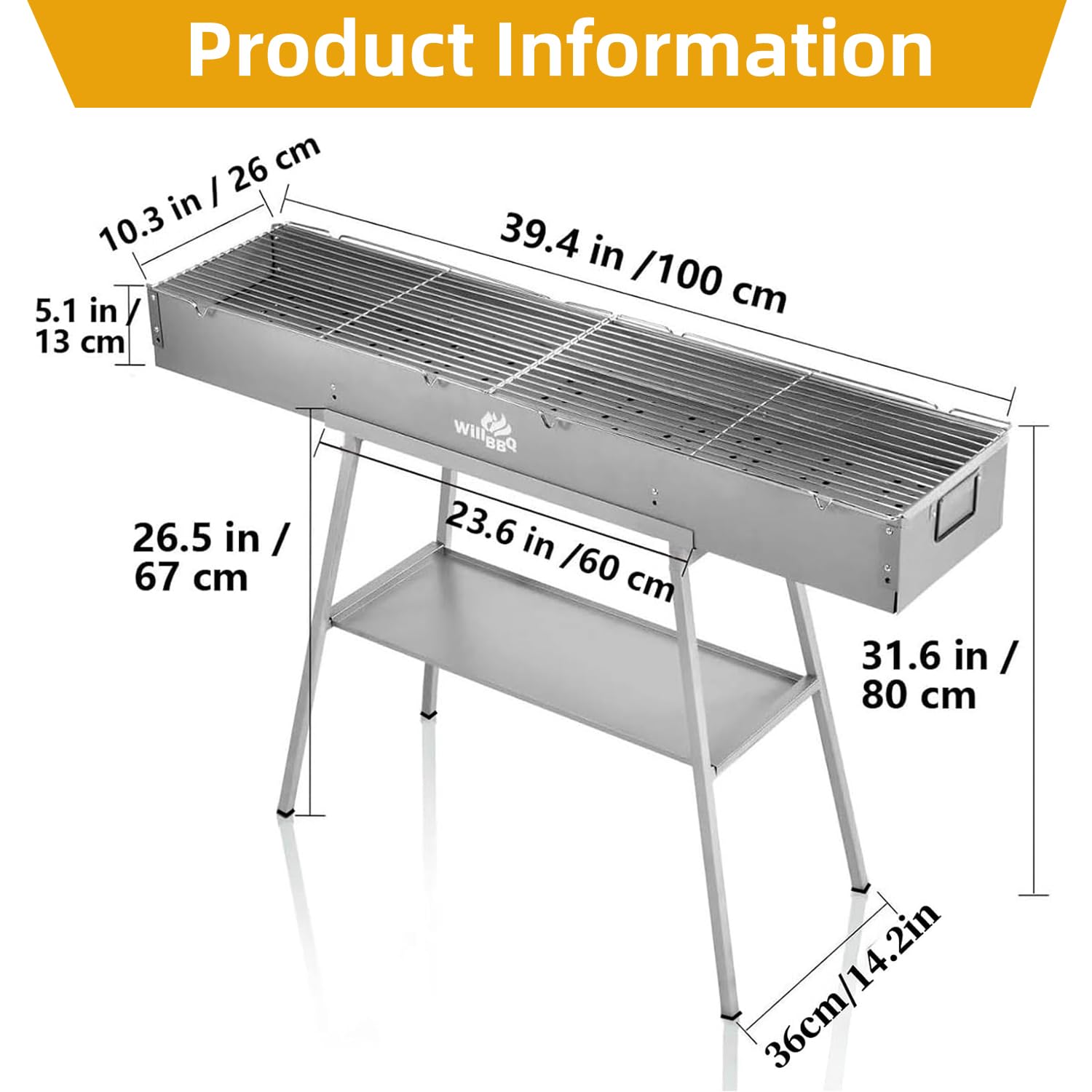 WILLBBQ reinforced alloy steel plate close-up demonstrating sturdy base