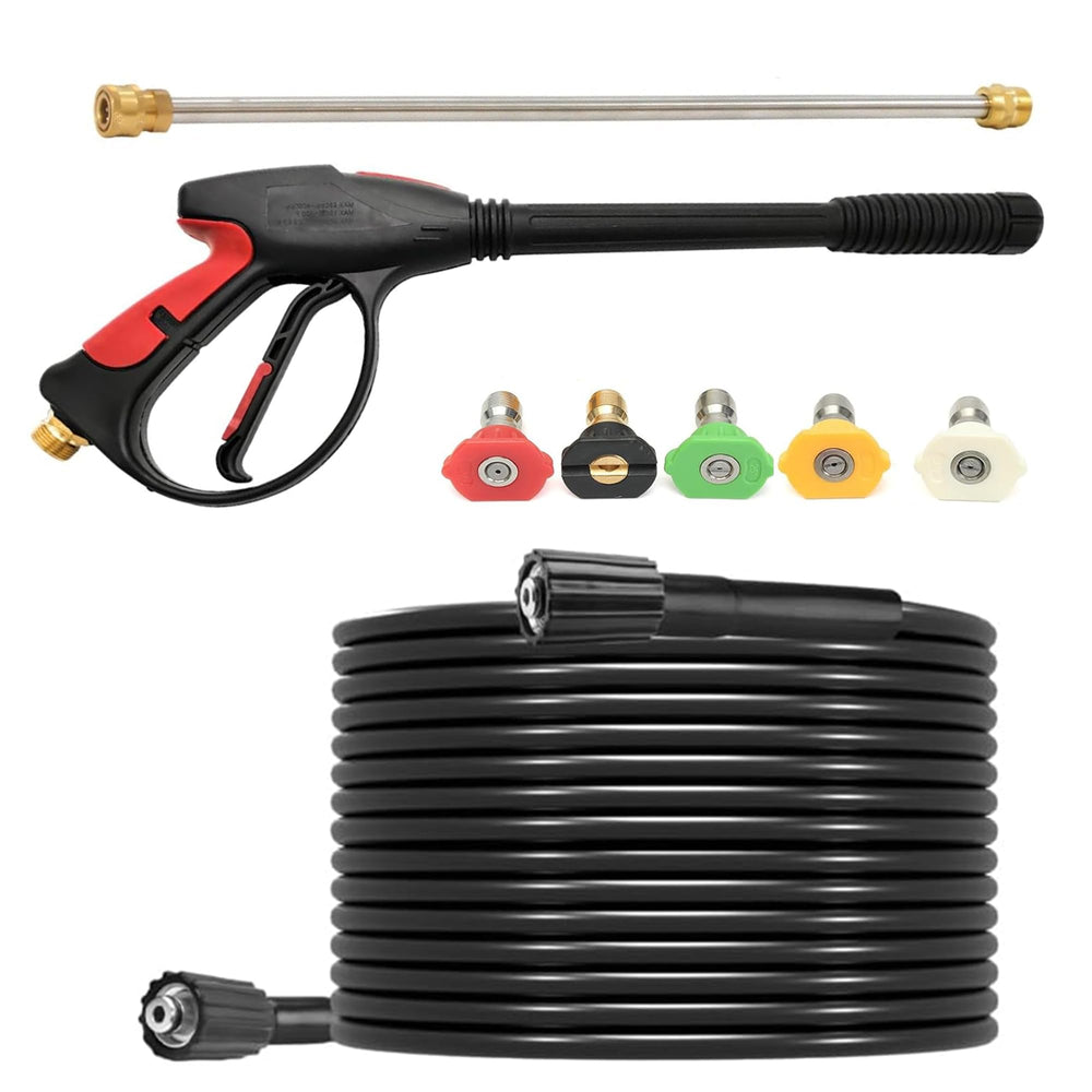 Willbebest front view of full pressure washer kit showing included parts and benefit of completeness