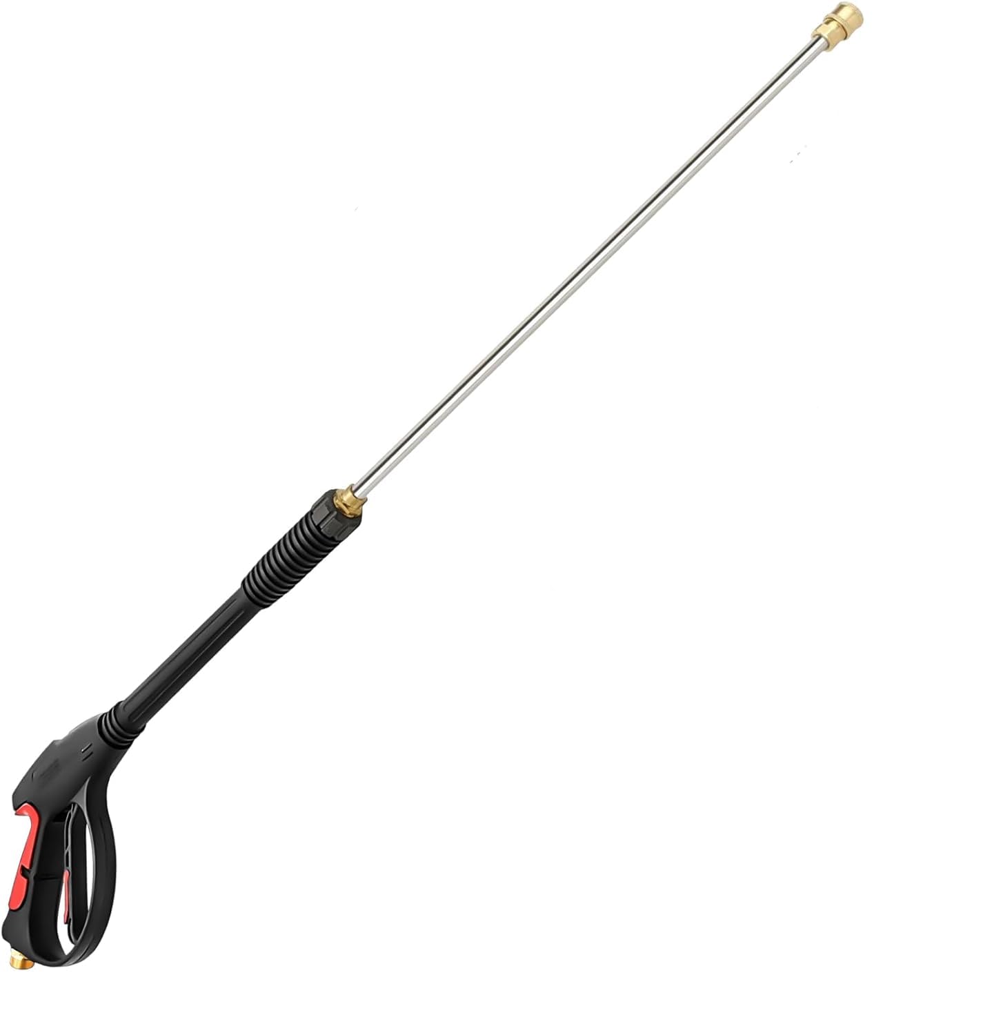 Willbebest hose length shown beside a person for scale to highlight 26ft working reach