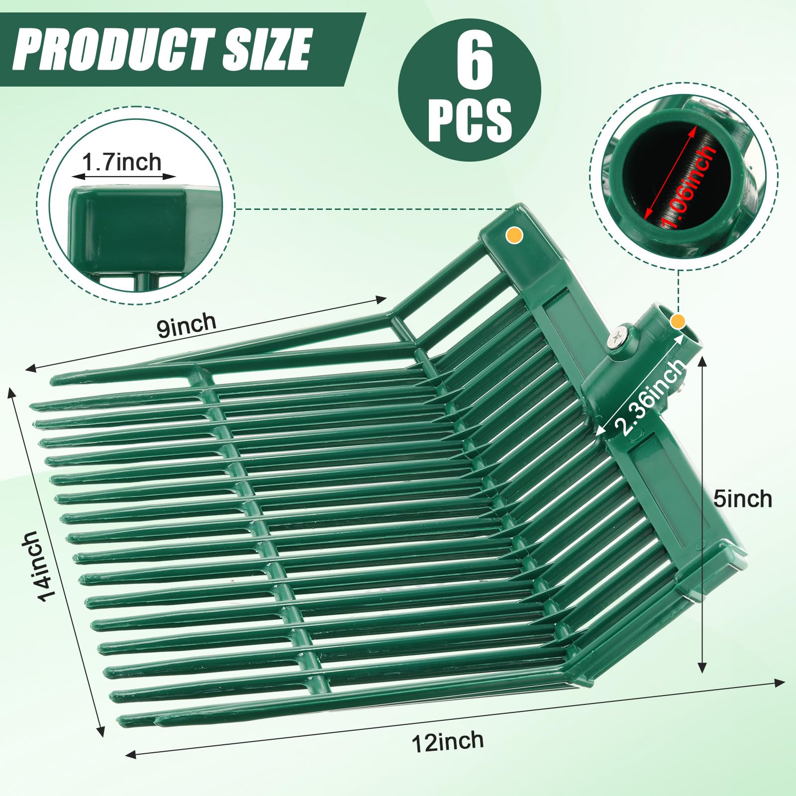 WILLBOND close-up of 18 tines showing durable ABS construction and strength