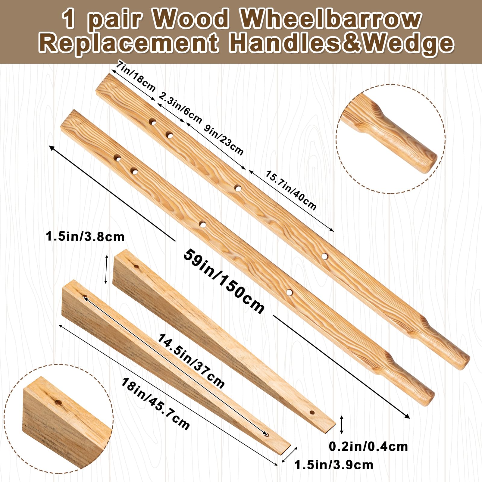 WILLBOND close-up of pine handle grain and seal coat for long-lasting durability