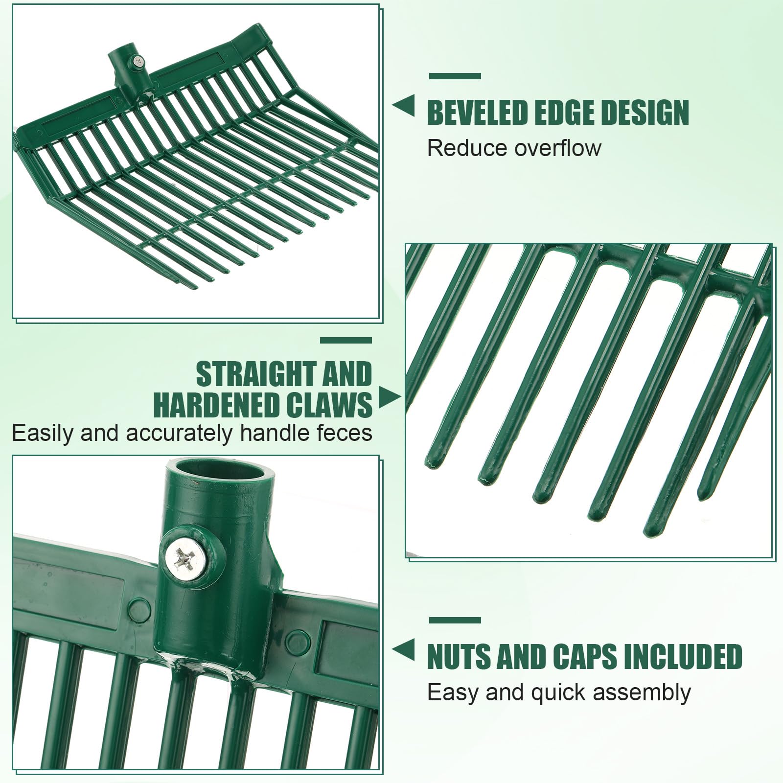 WILLBOND mounted fork head in a stall demonstrating efficient manure removal