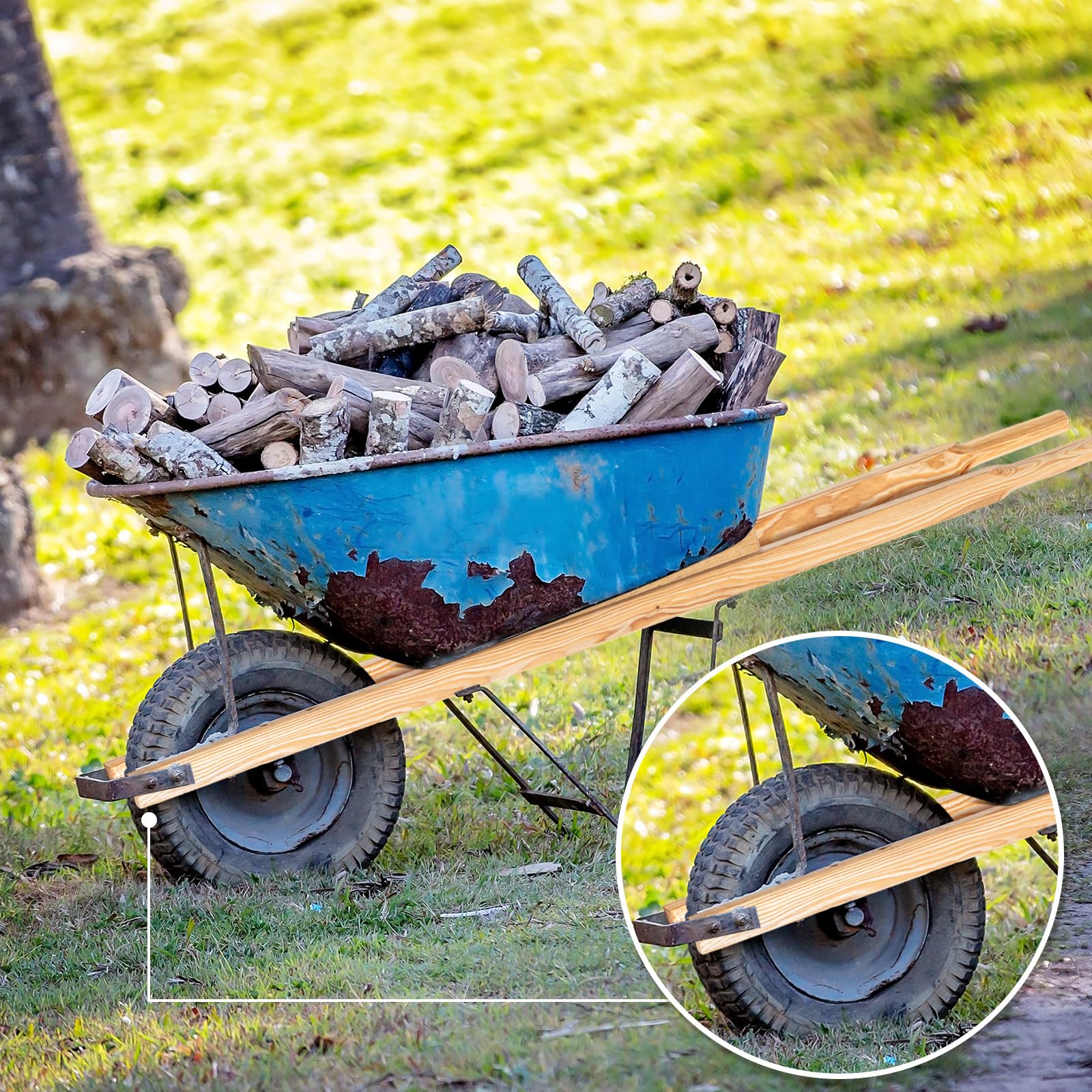 WILLBOND in-use scene with gardener using wheelbarrow for efficient hauling