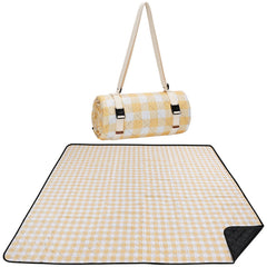 WILLOW WEAVE folded front view showing yellow check and compact carry convenience