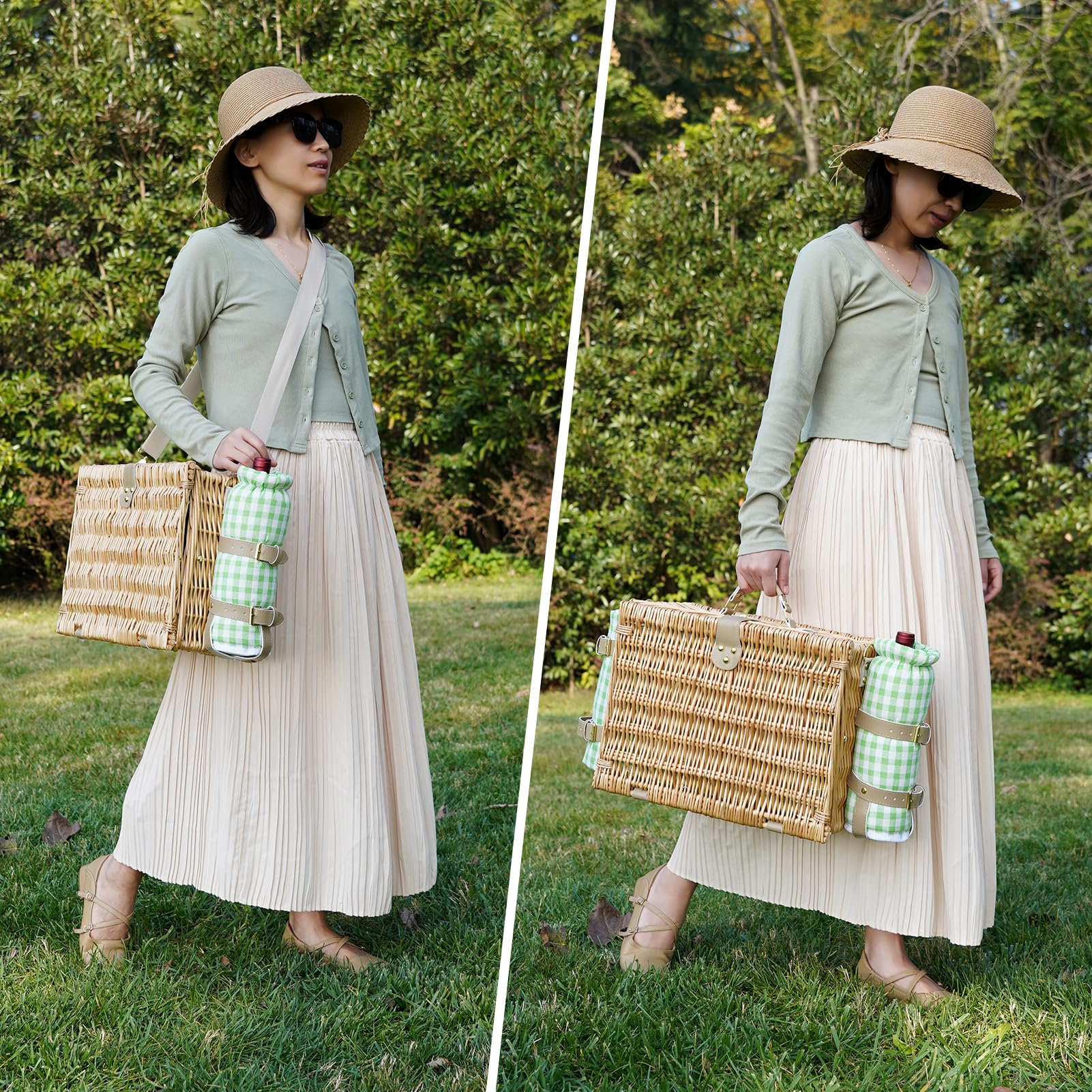 WILLOW WEAVE shoulder strap shown in use for easy hands-free carrying