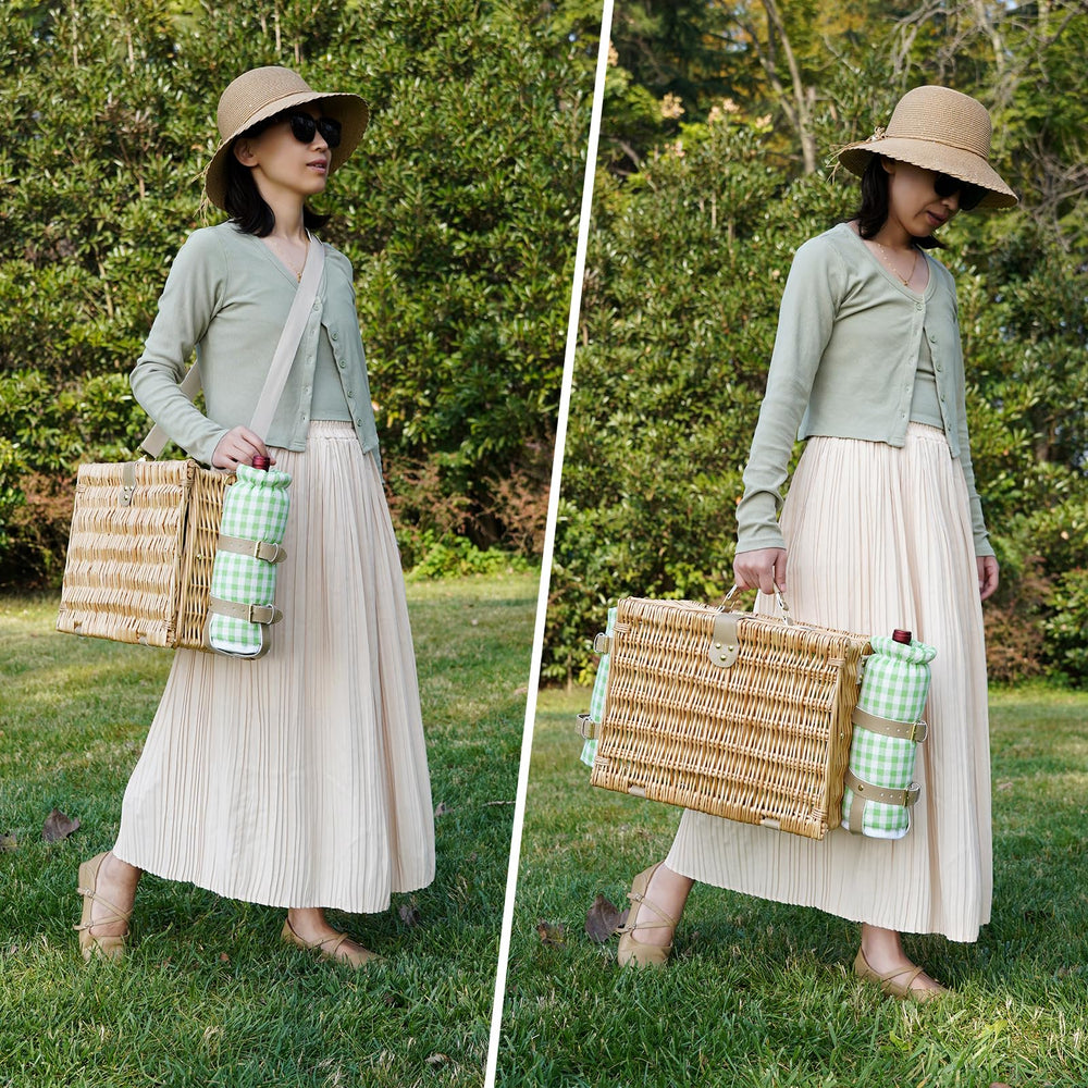 WILLOW WEAVE shoulder strap shown in use for easy hands-free carrying