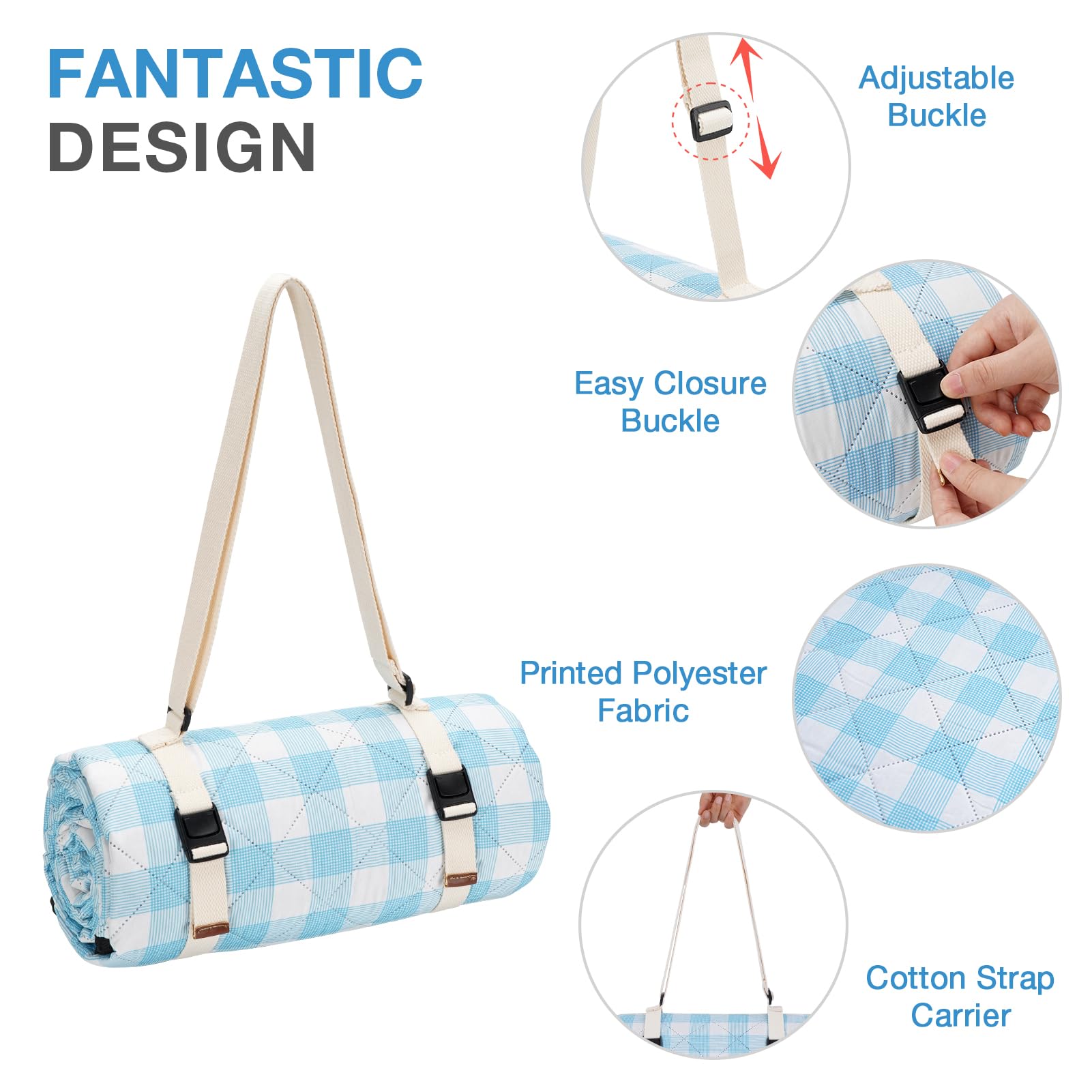 WILLOW WEAVE folded with adjustable strap for easy carry and hands-free transport