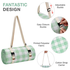 WILLOW WEAVE folded blanket with adjustable shoulder strap for carrying