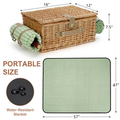 WILLOW WEAVE open basket showing insulated compartment protecting food temperature