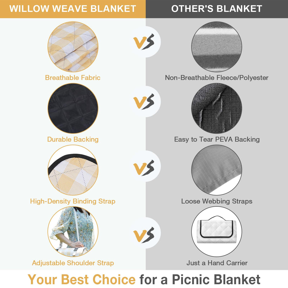 WILLOW WEAVE size comparison with people to show large 80 by 80 inch coverage