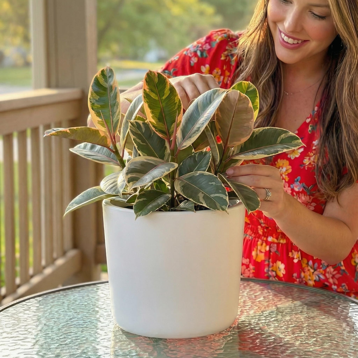 Willowy front view of matte white ceramic planter showing clean modern silhouette and versatile styling